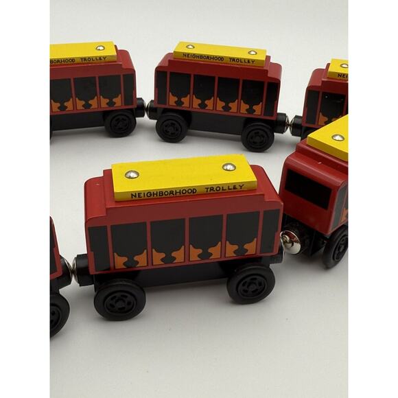 2004 McFeely Roger's Foundation Mr Rogers Neighborhood Trolley Wooden Train Car - Picture 10 of 13